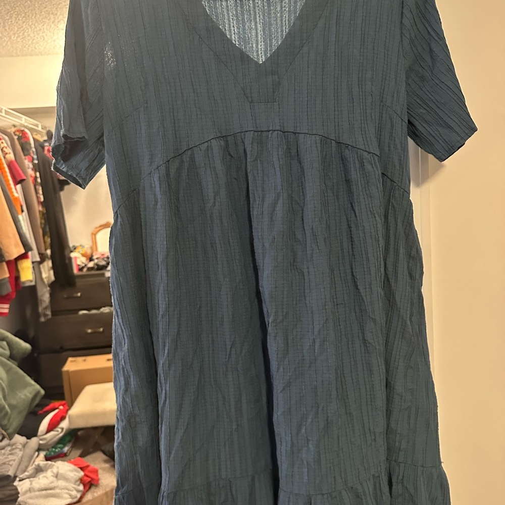 Women's Teal V-Neck Top